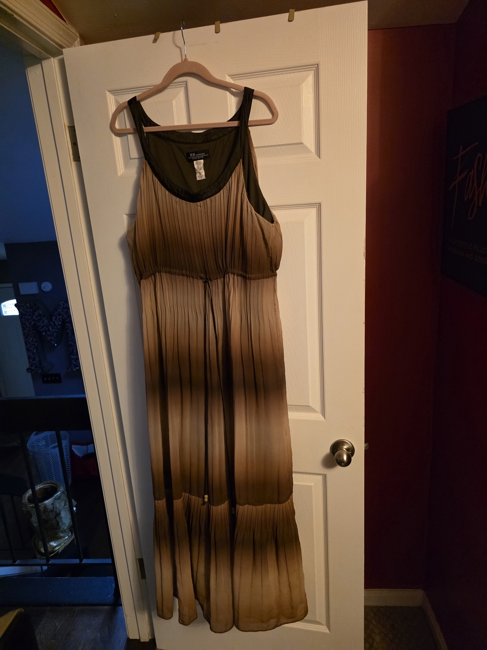 Sleeveless Brown Ombre Maxi Dress - Elegant Casual